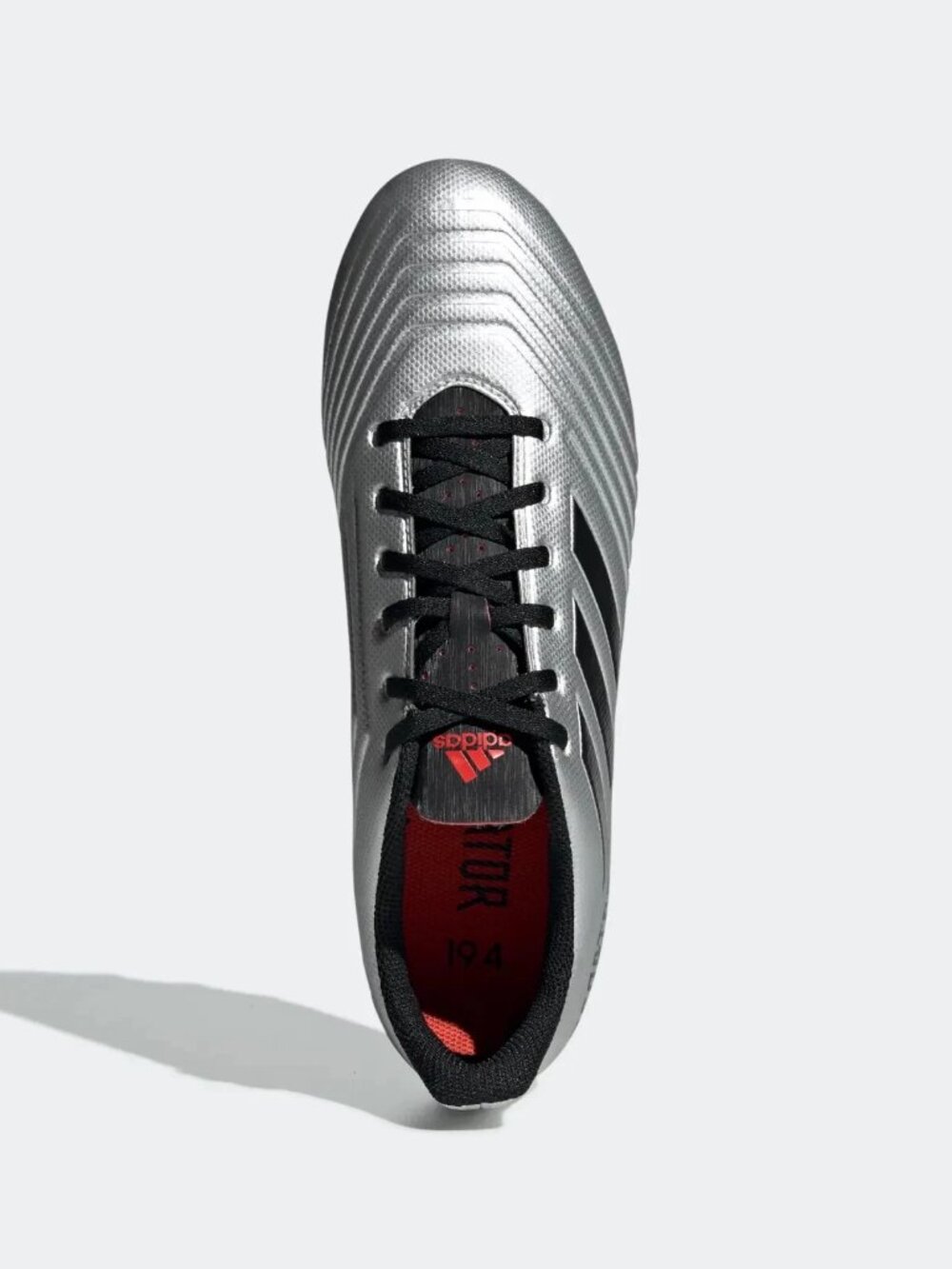 adidas Men's Predator 19.4 Soccer Cleats Silver/Black Size 10.5 Futbol NIB - Picture 3 of 10